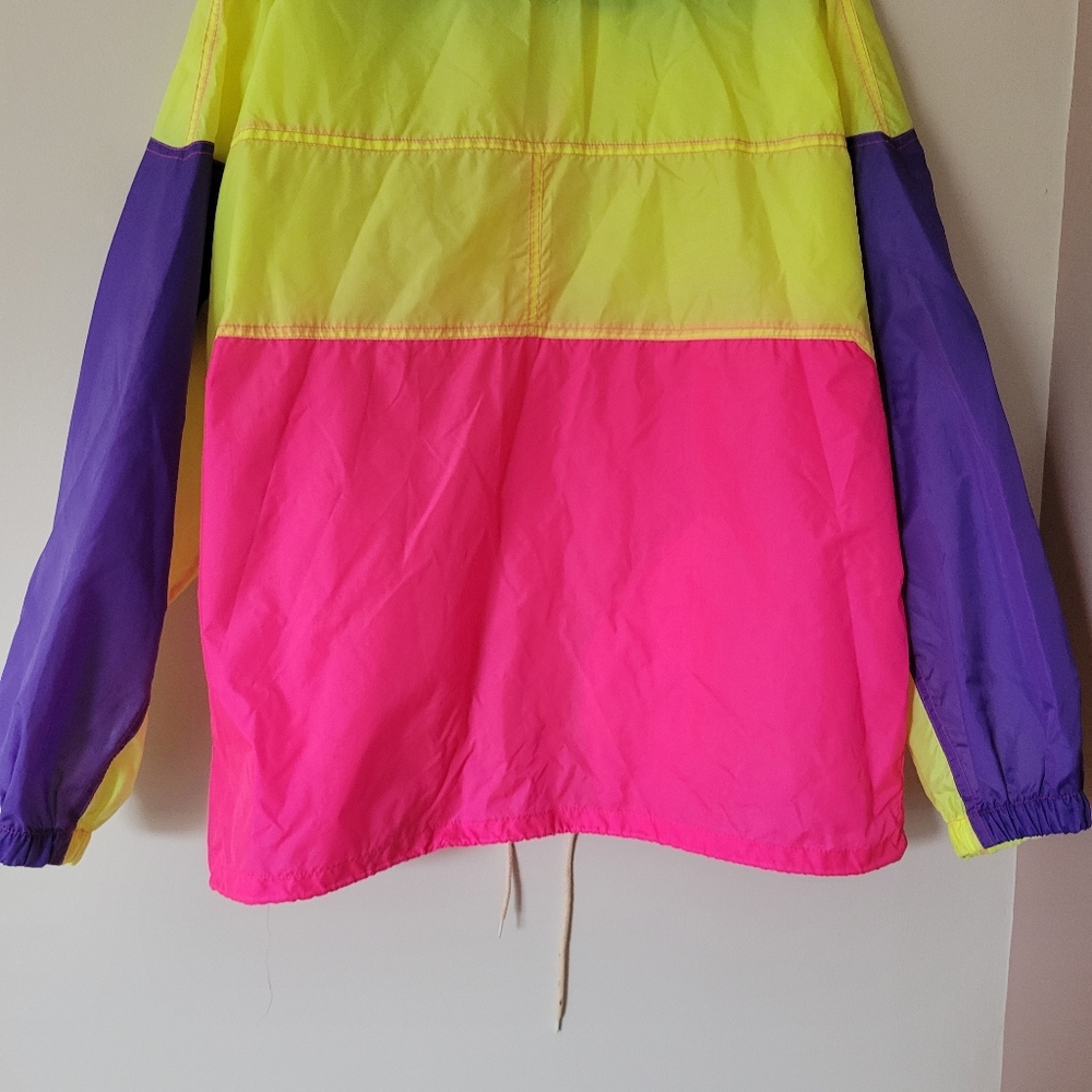 Vintage 90s Neon Windbreaker Lightweight Jacket - Picture 5 of 7